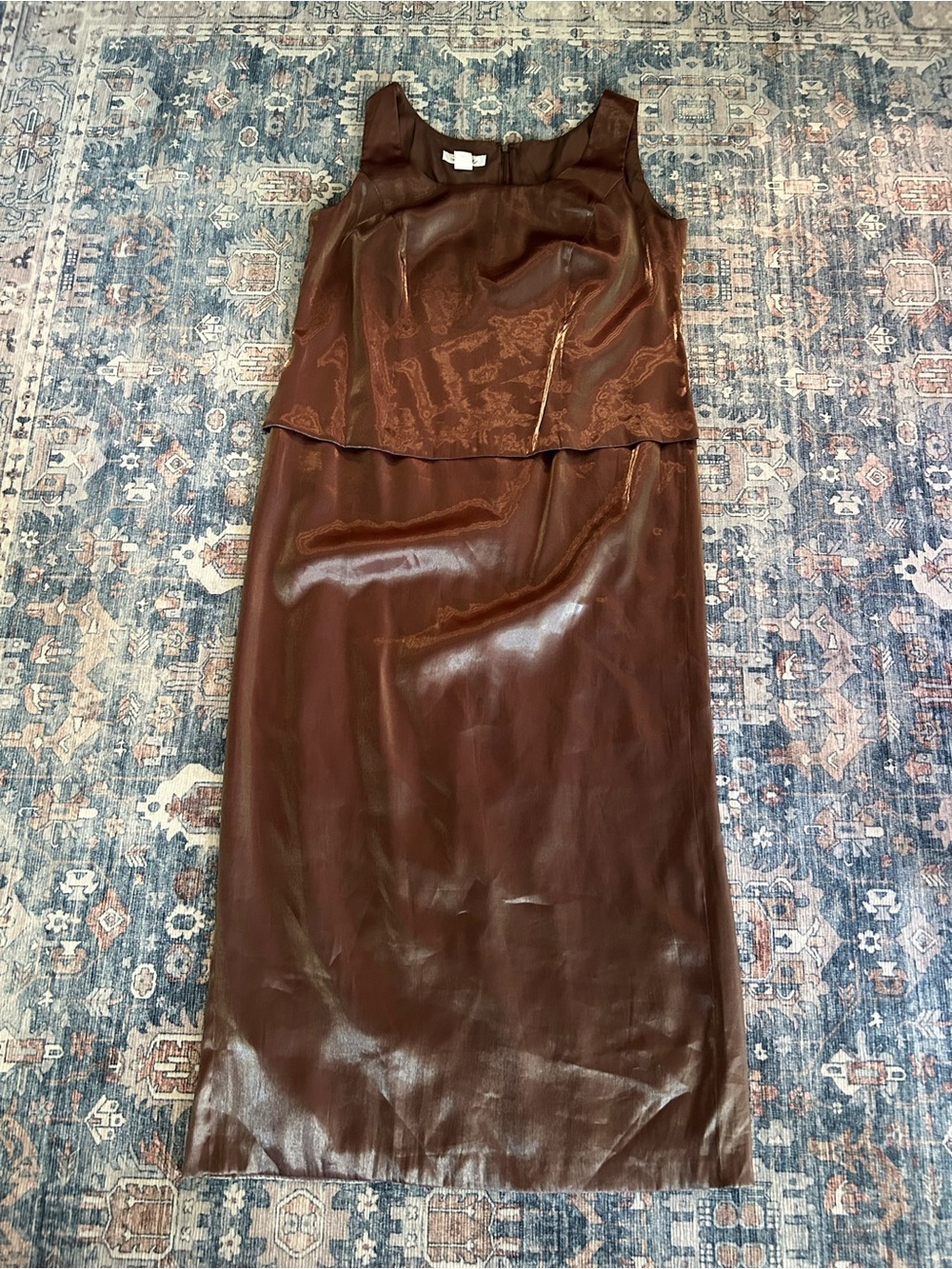 Vintage Patra Bronze Metallic Maxi Dress 90s
